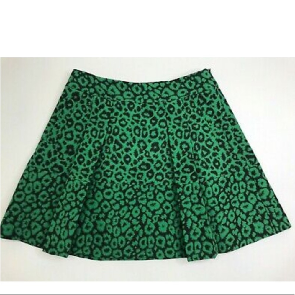 Banana Republic Leopard Print Jacquard Skirt Green